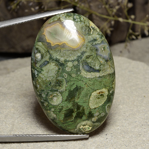 Многоцветный Яшма Камень - 28.7ct Овал Кабошон (ID: 486912)