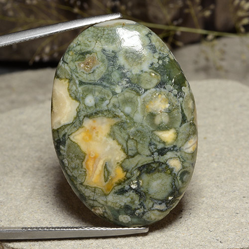 Multicolor Jasper Gem - 26.3ct Oval Cabochon (ID: 486918)