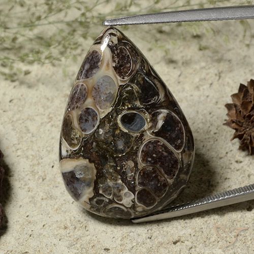 25.71ct Natural Multicolor Jasper, Pear Shape, Opaque