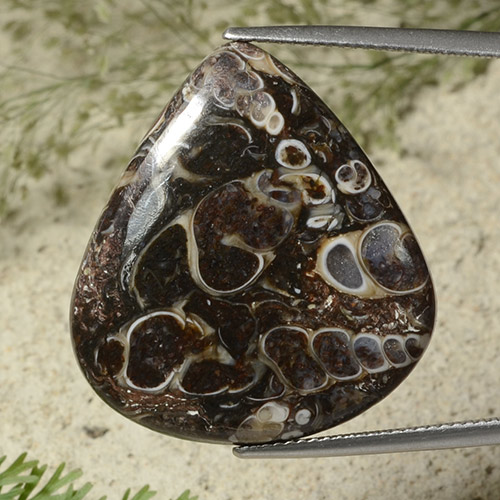 Multicolor Jasper Gem - 24.7ct Pear Cabochon (ID: 487179)