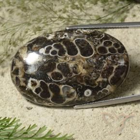 44.95 ct Multicolor Jasper Stone, Natural Jasper in Oval Cabochon Shape for Sale
