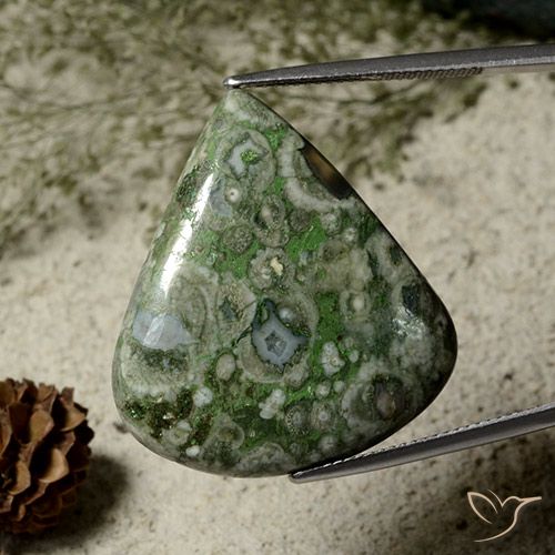 27.09ct Natural Multicolor Jasper, Pear Shape, Opaque