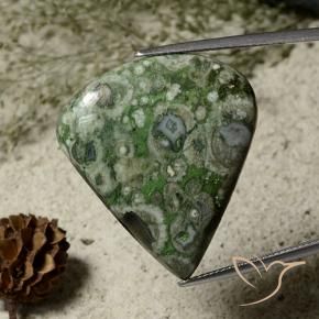 27.09 ct Multicolor Jasper Stone, Natural Jasper in Pear Cabochon Shape for Sale