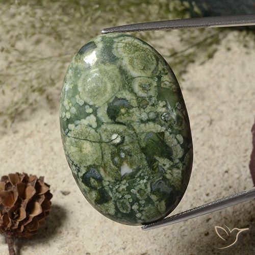 33.81ct Natural Multicolor Jasper, Oval, Opaque