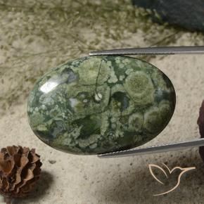 33.81 ct Multicolor Jasper Stone, Natural Jasper in Oval Cabochon Shape for Sale