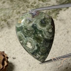 19.92 ct Multicolor Jasper Stone, Natural Jasper in Pear Cabochon Shape for Sale