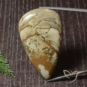 62.15 ct Multicolor Jasper Stone, Natural Jasper in Pear Cabochon Shape for Sale