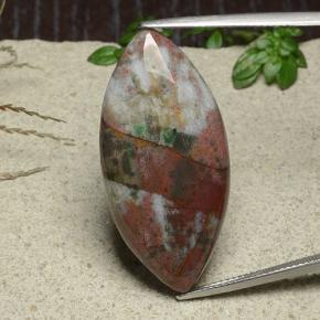 Multicolor Jasper Gem - 23.7ct Marquise Cabochon (ID: 487488)