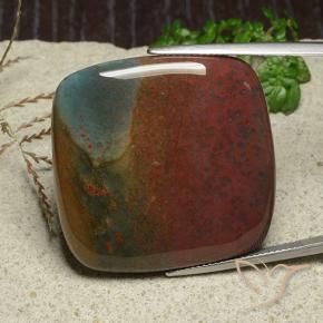 53.98 ct Multicolor Jasper Stone, Natural Jasper in Cushion Cabochon Shape for Sale