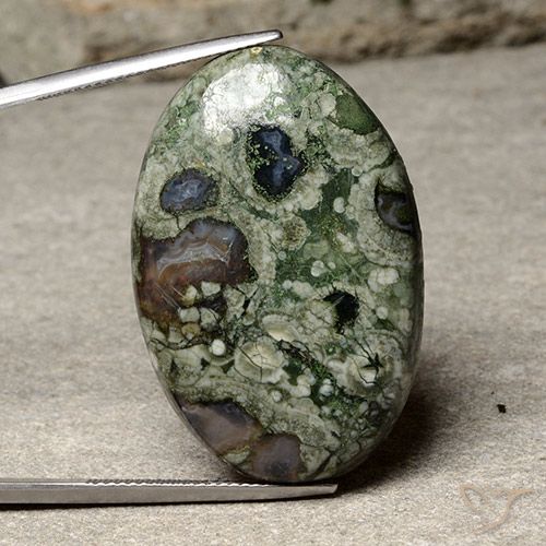 Jaspe Multicolor Ovalada de 35,5 x 23,4mm de Indonesia, peso de 36.43 ct, piedra preciosa natural No tratado en Opaco Clarity, Jaspe Cabujón Óvalo de 1 pieza - Color: Multicolor, dureza Mohs de 6.5 - 7 Adecuado para joyas de uso diario, Photo A