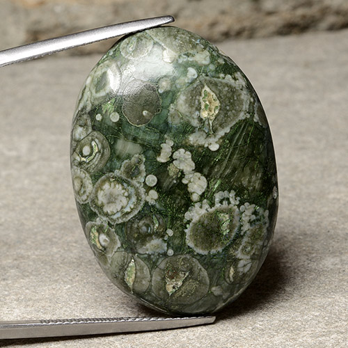 Multicolor Jasper Gem - 33ct Oval Cabochon (ID: 487620)