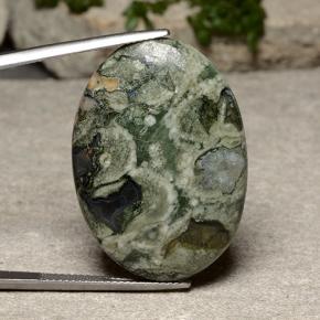 Multicolor Jasper Gem - 28.8ct Oval Cabochon (ID: 487623)