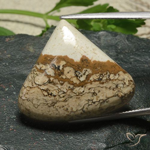 33.81ct Natural Multicolor Jasper, Pear Shape, Opaque