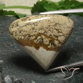 33.81 ct Multicolor Jasper Stone, Natural Jasper in Pear Cabochon Shape for Sale