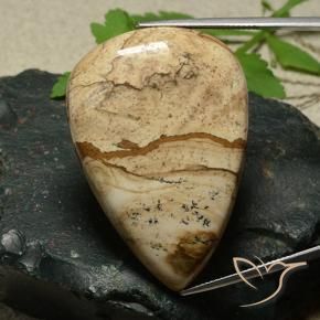 80.06 ct Multicolor Jasper Stone, Natural Jasper in Pear Cabochon Shape for Sale