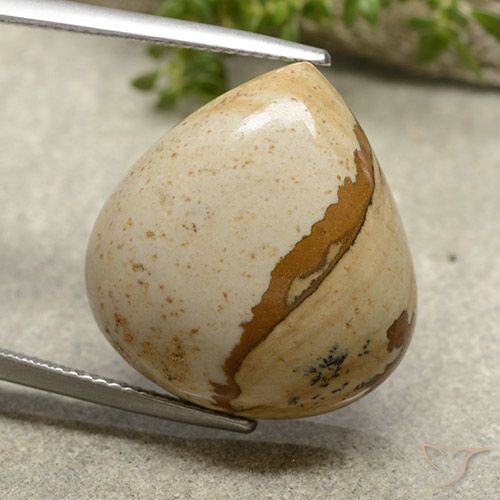 19.96ct Natural Multicolor Jasper, Pear Shape, Opaque
