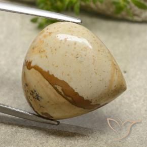 19.96 ct Multicolor Jasper Stone, Natural Jasper in Pear Cabochon Shape for Sale
