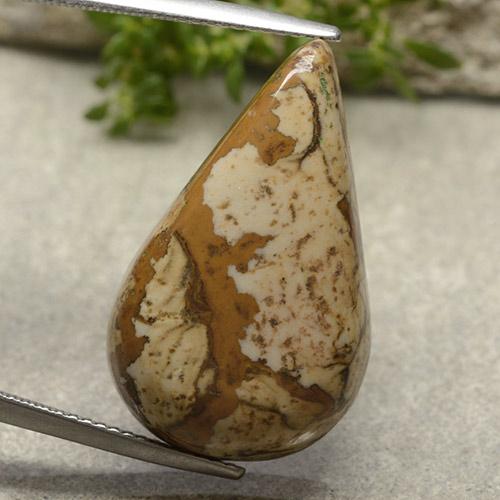 Multicolor Jasper Gem - 18.6ct Pear Cabochon (ID: 487915)