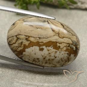 22.94 ct Multicolor Jasper Stone, Natural Jasper in Oval Cabochon Shape for Sale