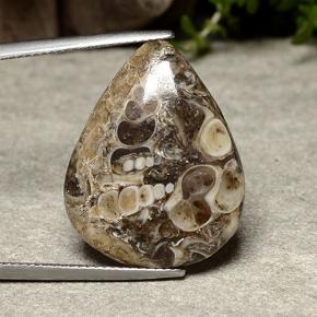 14.09 ct Multicolor Jasper Gemstone, Jasper Gem in Pear Cabochon Shape for Sale.