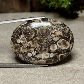 39.98 ct Multicolor Jasper Stone, Natural Jasper in Oval Cabochon Shape for Sale