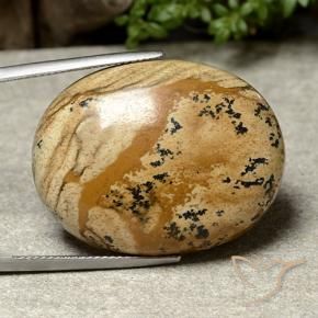 44.97 ct Multicolor Jasper Stone, Natural Jasper in Oval Cabochon Shape for Sale