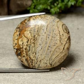 41.44 ct Multicolor Jasper Stone, Natural Jasper in Oval Cabochon Shape for Sale