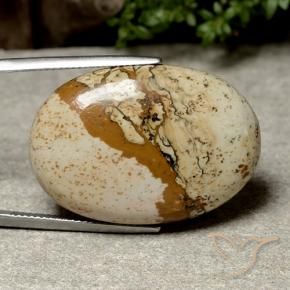 40.14 ct Multicolor Jasper Stone, Natural Jasper in Oval Cabochon Shape for Sale
