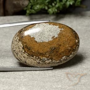 40.46 ct Multicolor Jasper Stone, Natural Jasper in Oval Cabochon Shape for Sale