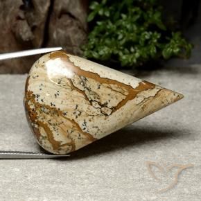 74.08 ct Multicolor Jasper Stone, Natural Jasper in Pear Cabochon Shape for Sale