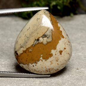 Multicolor Jasper Gem - 25.4ct Pear Cabochon (ID: 488294)
