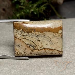42.42 ct Multicolor Jasper Stone, Natural Jasper in Baguette Cabochon Shape for Sale