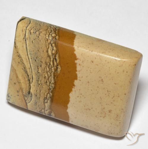 50.68 ct Multicolor Jasper Stone, Natural Jasper in Baguette Cabochon Shape for Sale