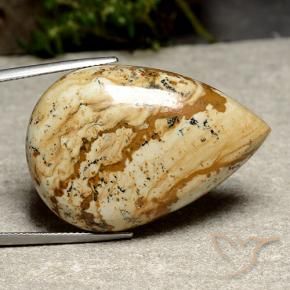 53.23 ct Multicolor Jasper Stone, Natural Jasper in Pear Cabochon Shape for Sale