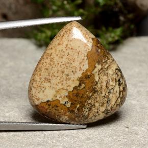 18.96 ct Multicolor Jasper Gemstone, Jasper Gem in Pear Cabochon Shape for Sale.
