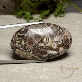 39.13 ct Multicolor Jasper Stone, Natural Jasper in Oval Cabochon Shape for Sale