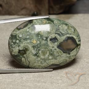 28.30 ct Multicolor Jasper Stone, Natural Jasper in Oval Cabochon Shape for Sale