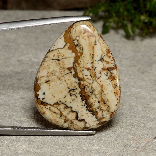 20.08ct Natural Multicolor Jasper, Pear Shape, Opaque