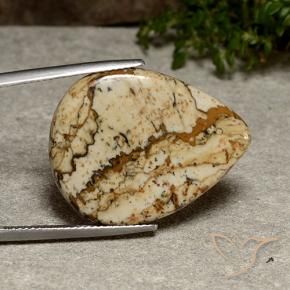 20.08 ct Multicolor Jasper Stone, Natural Jasper in Pear Cabochon Shape for Sale
