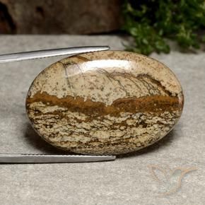 34.86 ct Multicolor Jasper Stone, Natural Jasper in Oval Cabochon Shape for Sale