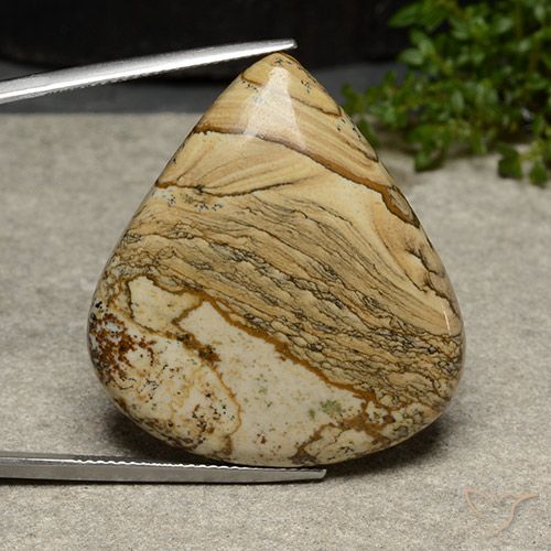 43.31ct Natural Multicolor Jasper, Pear Shape, Opaque
