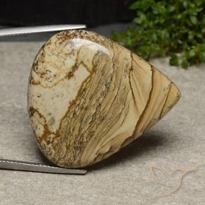 43.31 ct Multicolor Jasper Stone, Natural Jasper in Pear Cabochon Shape for Sale