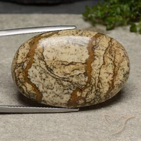 40.46 ct Multicolor Jasper Stone, Natural Jasper in Oval Cabochon Shape for Sale