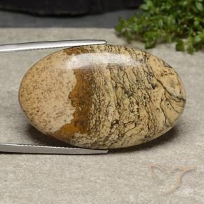 42.66 ct Multicolor Jasper Stone, Natural Jasper in Oval Cabochon Shape for Sale