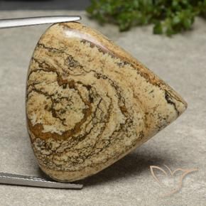 39.54 ct Multicolor Jasper Stone, Natural Jasper in Pear Cabochon Shape for Sale