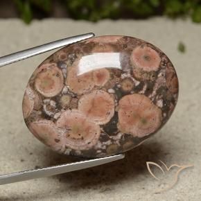 28.24 ct Multicolor Jasper Stone, Natural Jasper in Oval Cabochon Shape for Sale