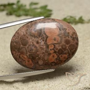 19.34 ct Multicolor Jasper Stone, Natural Jasper in Oval Cabochon Shape for Sale