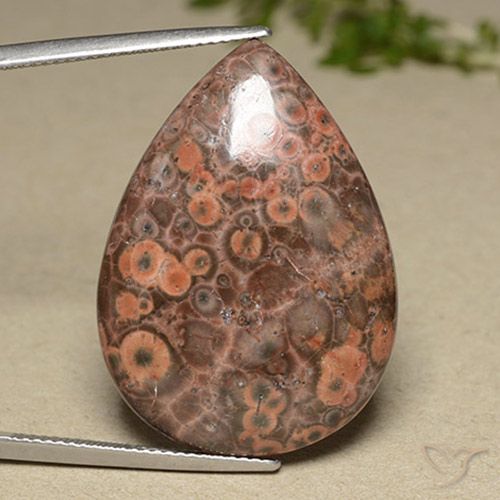 27.32ct Natural Multicolor Jasper, Pear Shape, Opaque