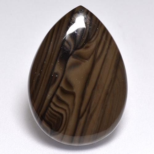 17.66 ct Brown Jasper Gemstone, Jasper Gem in Pear Cabochon Shape for Sale.