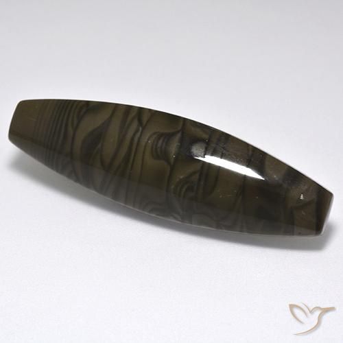 Diaspro marrone da 21,93 ct, taglio a botte da 40,3 x 12,3 mm dall'India, Photo A